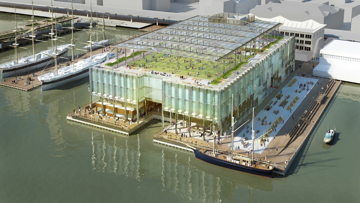 Architect's rendering of the Pier 17 proposal.  Image credit: SHoP Architects