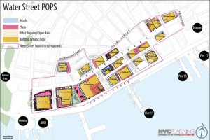 Proposed rezoning of the Water Street POPS. Image credit: Department of City Planning